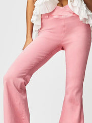 Asymmetric Waist Flare Jeans - Femme Allure
