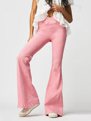 Asymmetric Waist Flare Jeans - Femme Allure