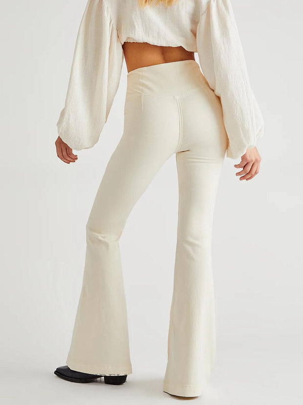 Asymmetric Waist Flare Jeans - Femme Allure