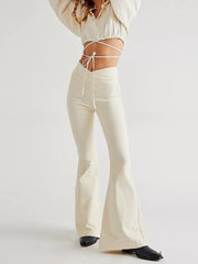 Asymmetric Waist Flare Jeans - Femme Allure