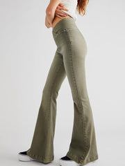 Asymmetric Waist Flare Jeans - Femme Allure