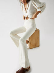 Asymmetric Waist Flare Jeans - Femme Allure